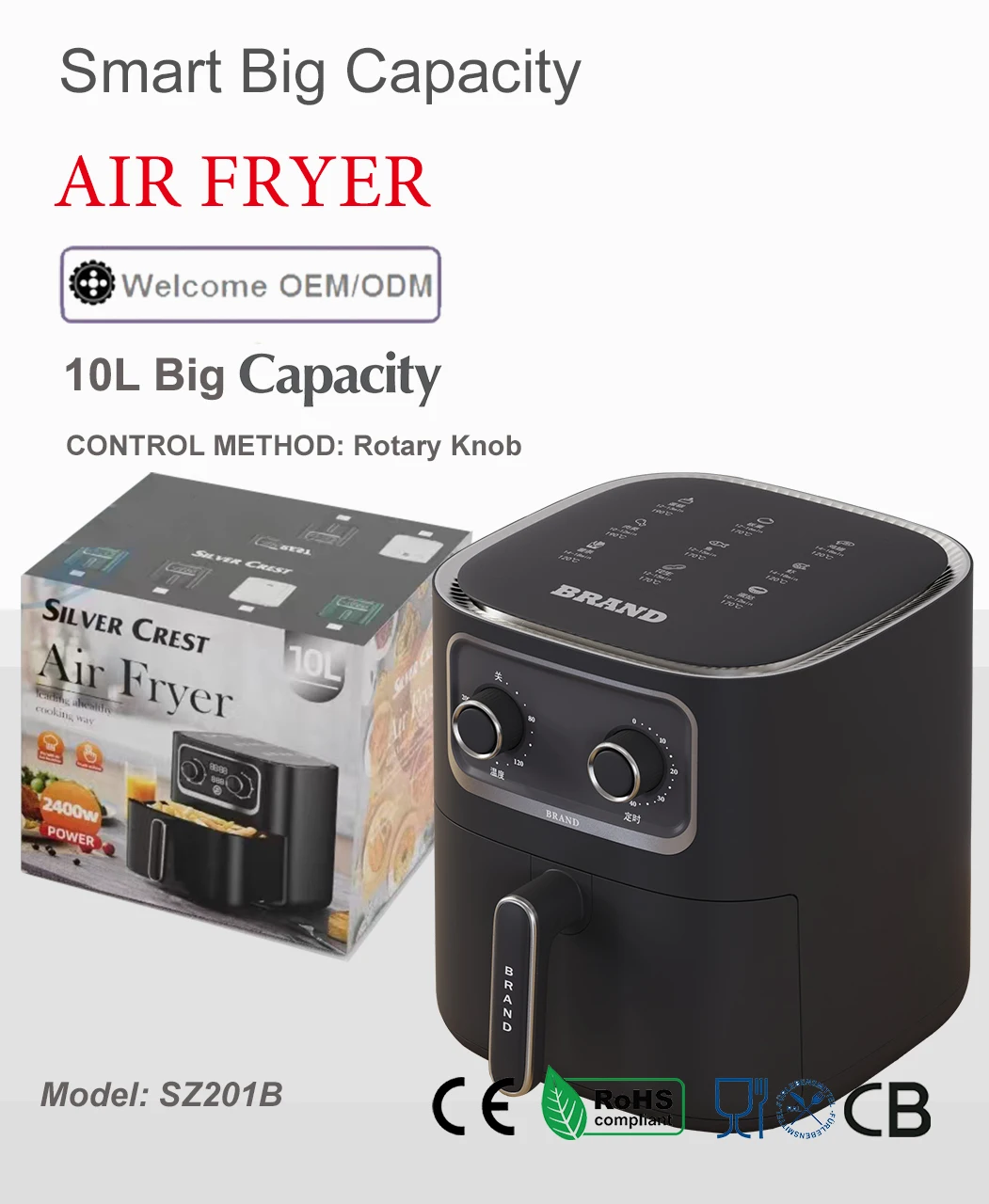 Hot Sale 10l Air Fryer Oven Big Capacity Smart Air Fryer With
