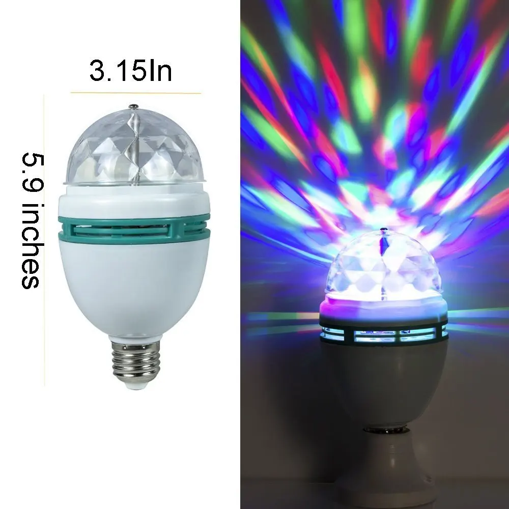 E27 3W RGB LED rotante fase lampadina da Discoteca DJ Cristallo Ball Palla di Natale Festa 