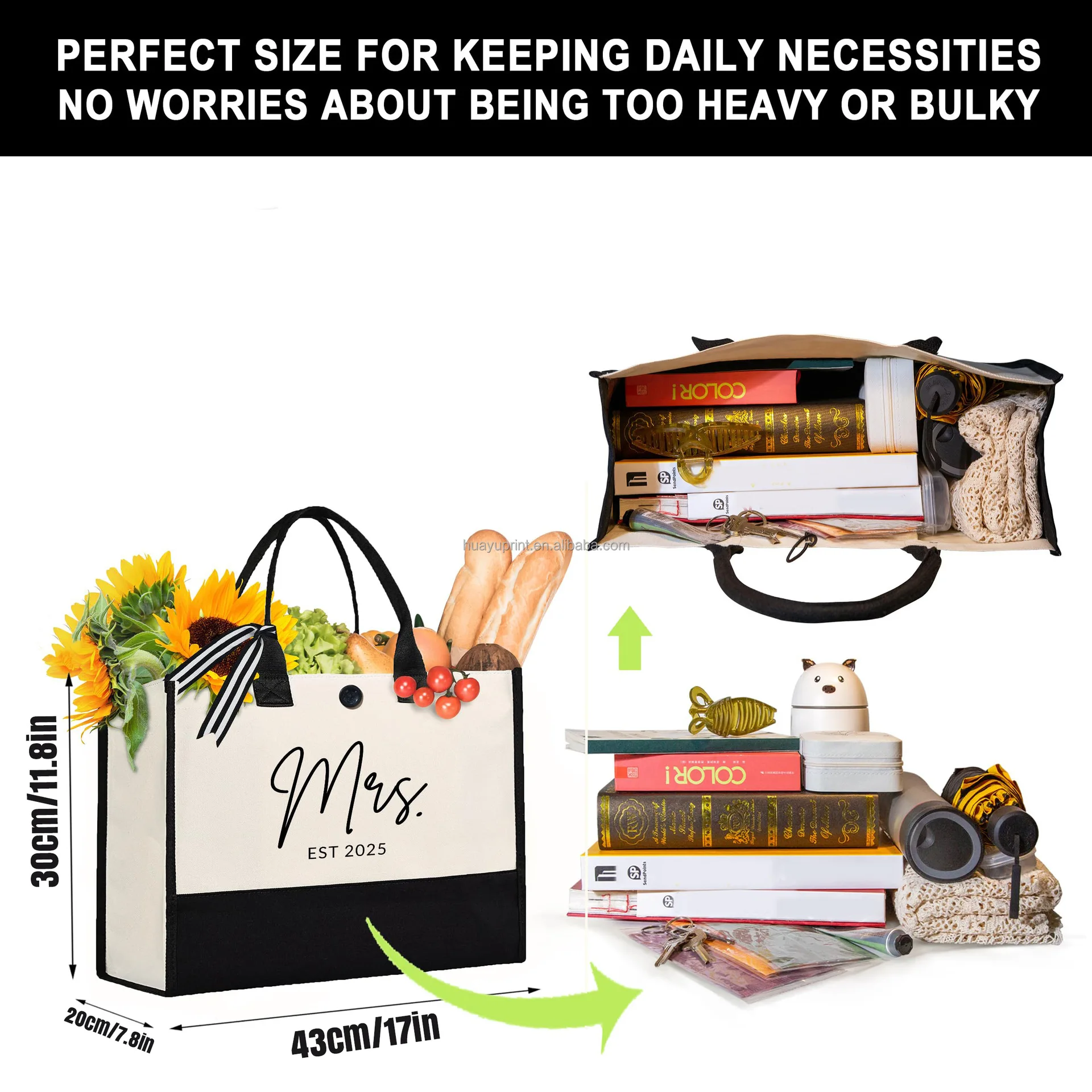 Red Christmas Decorations Gifts Canvas Multi-Colorful Shoulder Tote Bag High Aesthetic Value Waterproof Storage Travel details