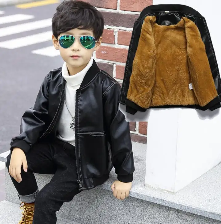Ropa de moda cy10728a para niños, para bebés, chaqueta de cuero de pu, chaqueta de color puro para niños on m.alibaba.com