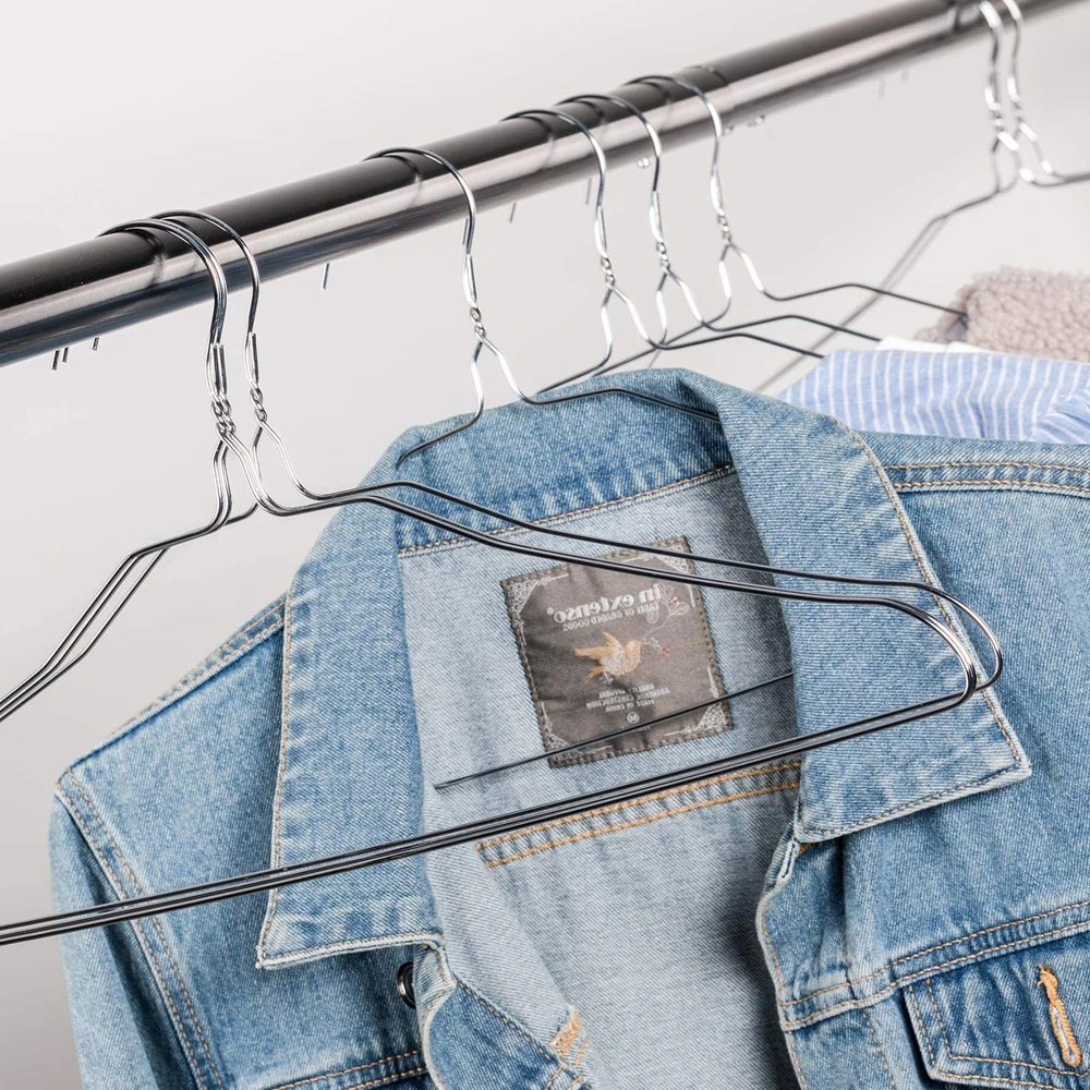 Space Saving Slim Metal Hangers Bulk Wire Metal Laundry Clothes Hanger