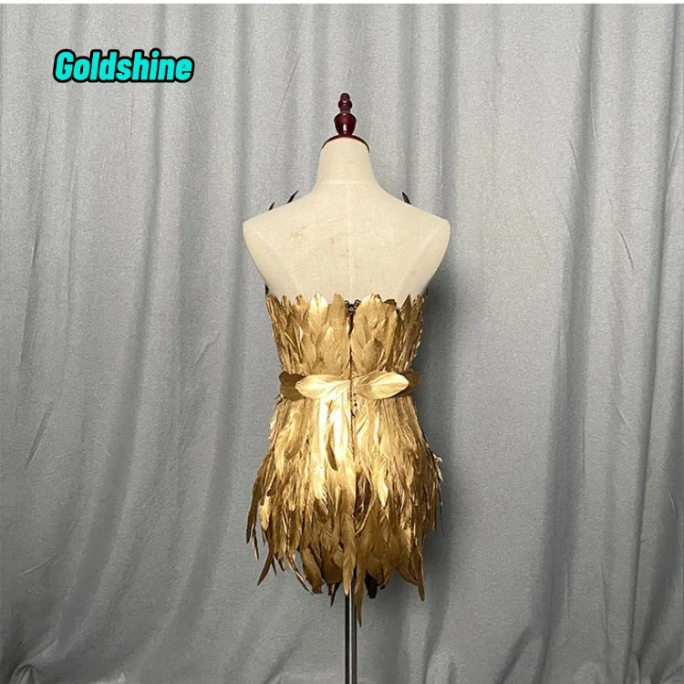 Adult Golden Feather Angel Wings Costume Halloween Christmas New Year  Bright Gold LED Backboard Carnival Tour Shows Fashion