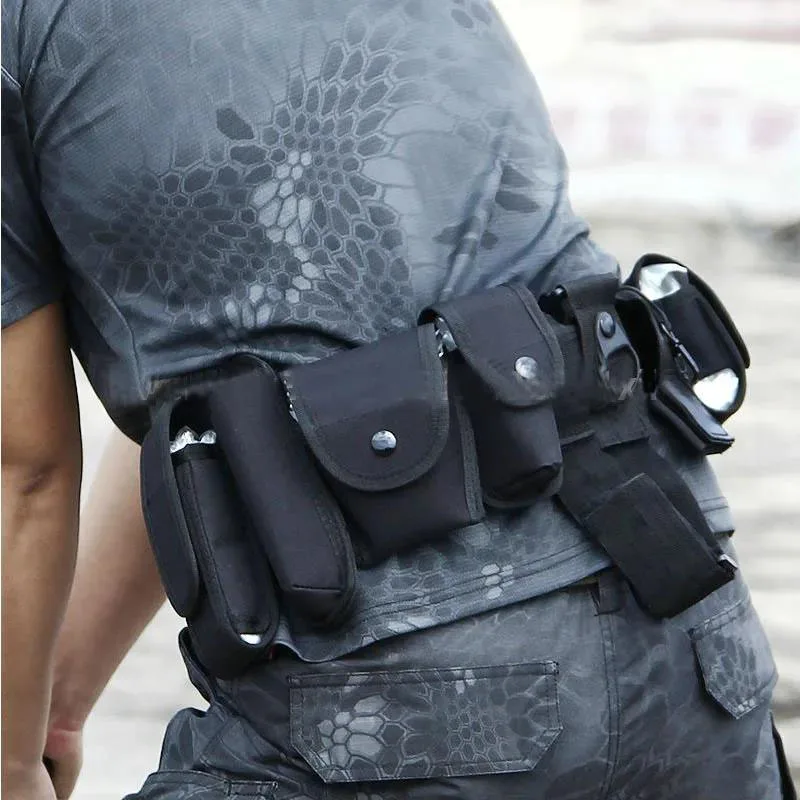 Outdoor Training High Density Material Multifunctional Waist Belt Waistband Tactical Belt with Pouches Waist Support Holster Bag