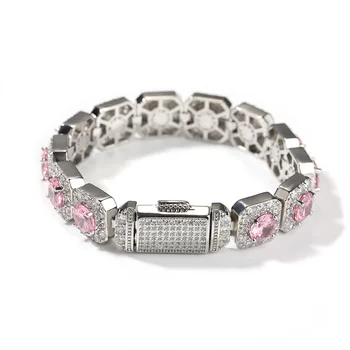 12mmHip Hop Latest Design Jewelry Transparent Zircon Bracelet Luxury Mixed Style Colorful Crystal Stones Unisex Bracelet
