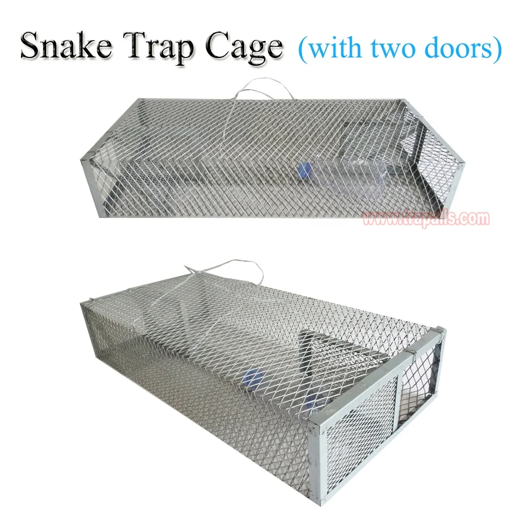 Outdoor Warehouse Metal Live Catch Snake Control Mouse Trap Cage with Two Doors