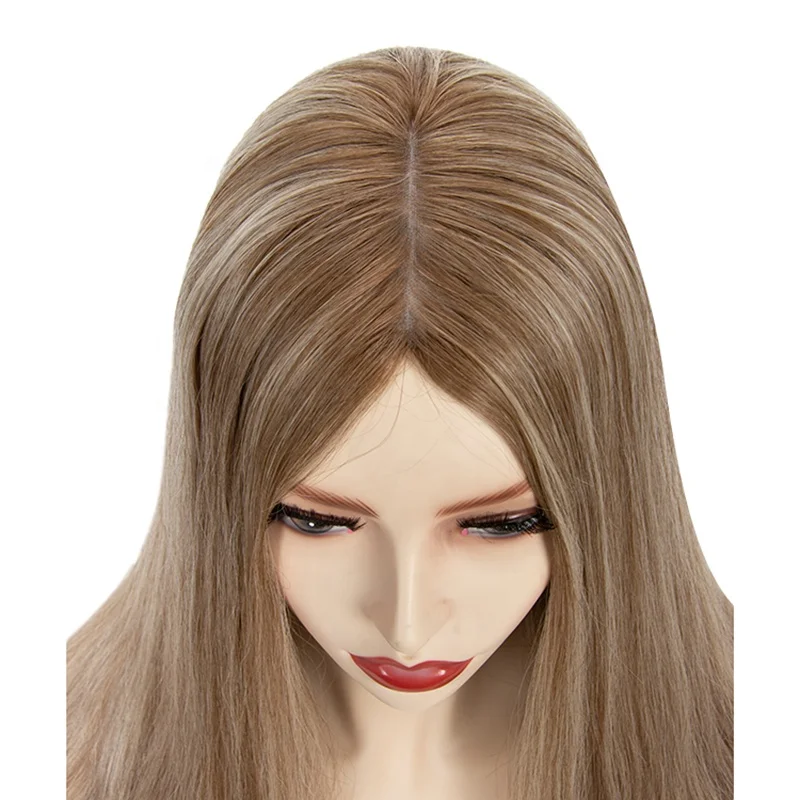 Popularity Silk Base Jewish Wig Highlight Ash Double Drawn Virgin Human