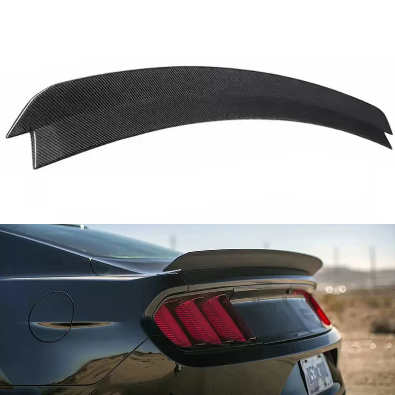 RTR Style  Bodykit Real Carbon Fiber Fibre Rear Spoiler Wing Trunk Ducktail For Ford Mustang GT 2015-2022