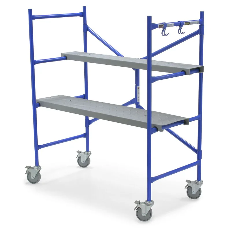 Mobile Scaffolding Build Frames Adjustable Rolling Steel 4-feet h X 4-feet Capacity Baker Use Outdoor or Indoor