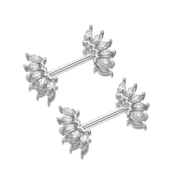 5Pair/Set Ten Zircon From Horse's Eye Nipple Body Piercing Rings Stainless Steel Jewelry Wholesale Women Rings