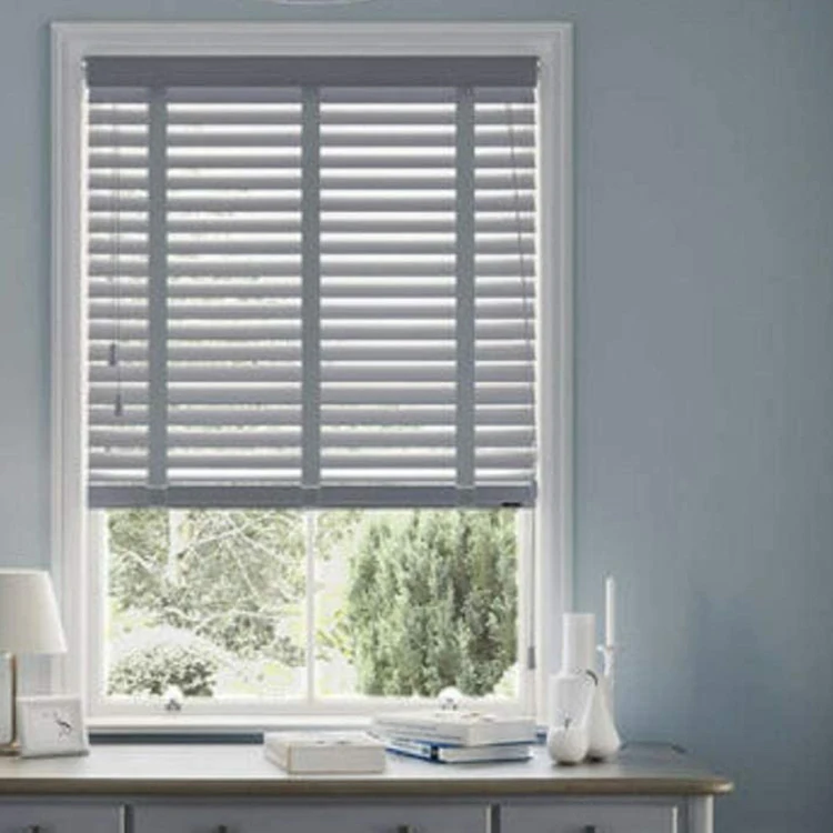 Luxury Look 50mm Slats White Grey Fittings Included Faux Wood Window Tape Venetian Blinds