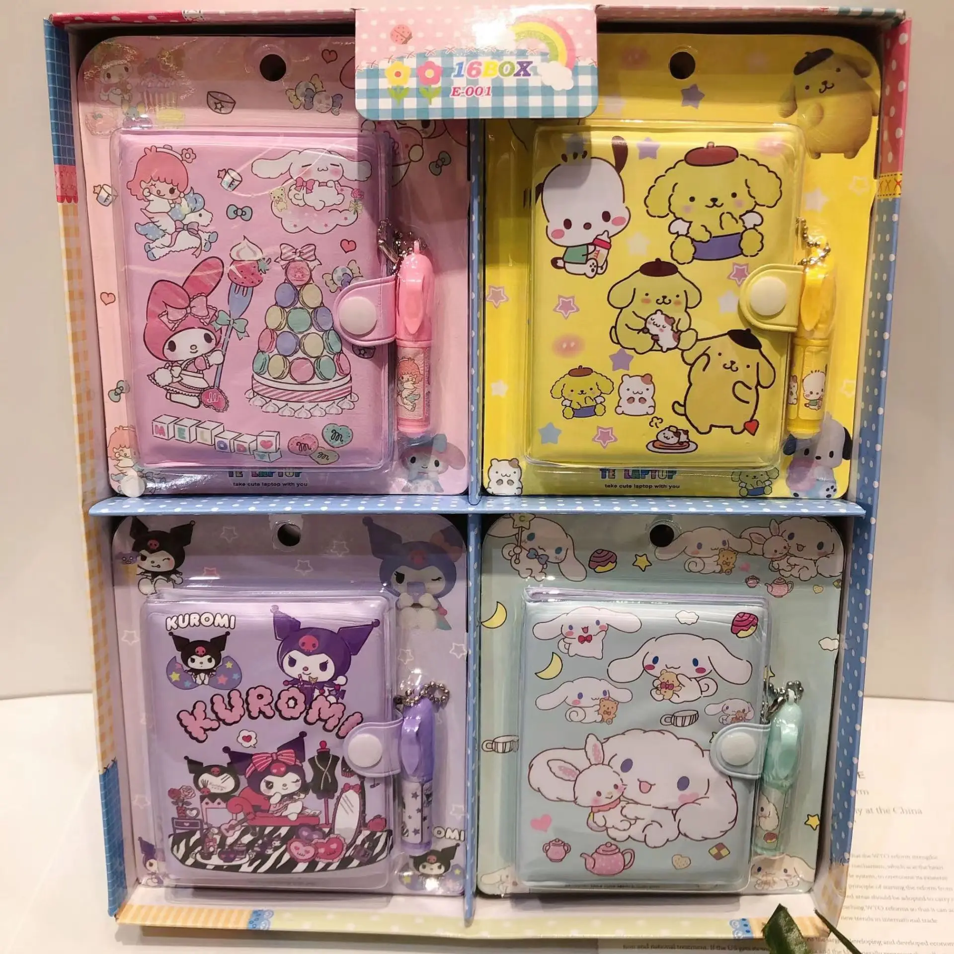 San-rio Kuromi Mymelody Cinnamoroll Pompompurin Notebook Children's ...