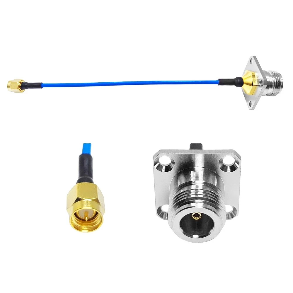 Manufacturer N Female Flange Panel Chassis Mount to SMA Male Plug Straight for RG402 RG405 141'' 086'' Pigtail Cable Assembly
