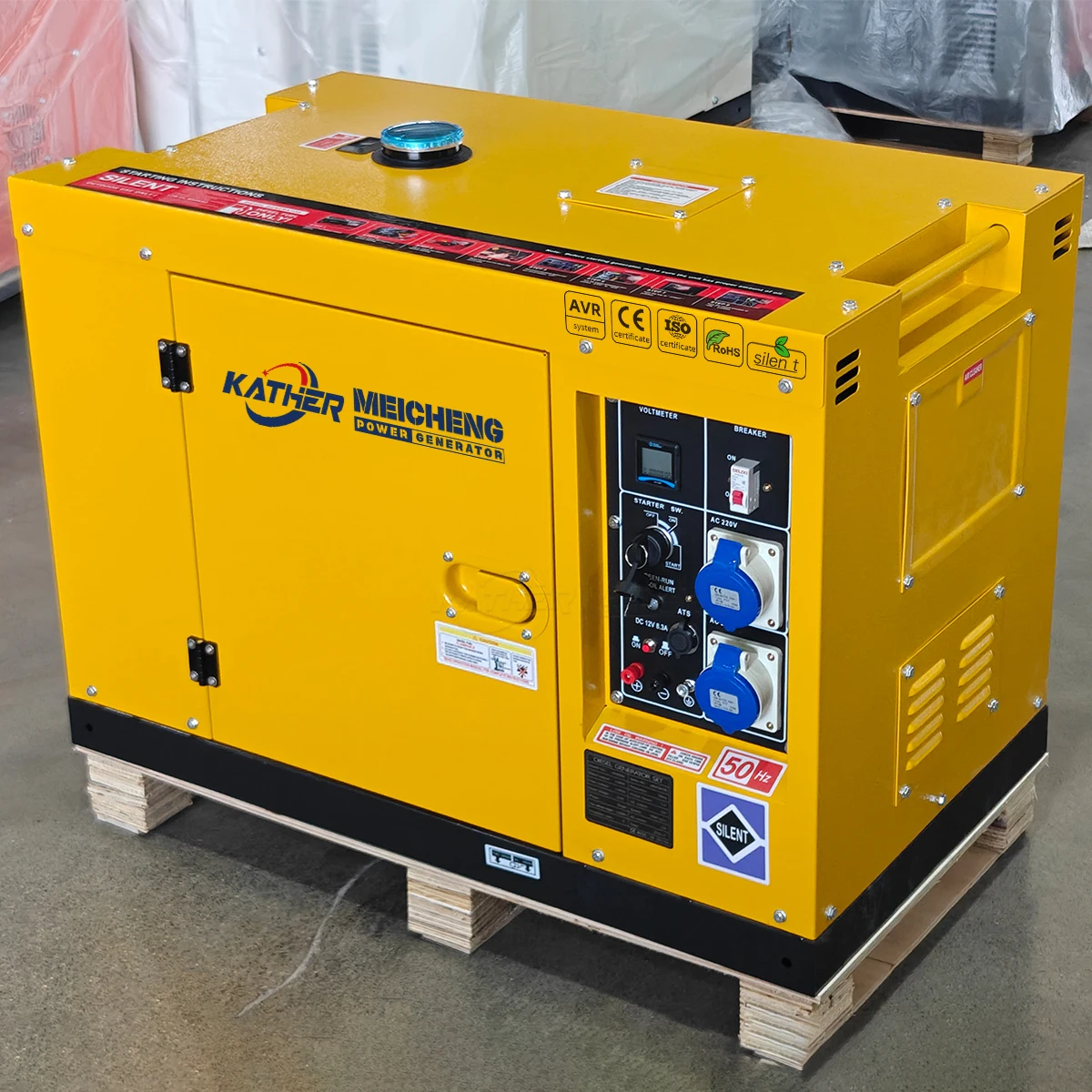 10KW 10KVA Silent Soundproof Diesel Generator Sets 8KW 6KW 5KW Single Phase Three Phase Portable Diesel Gneset 50/60HZ Low Noise