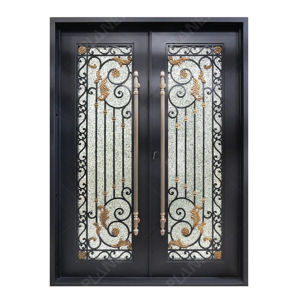 Classical Chinese Design Wrought Iron Doors for Houses