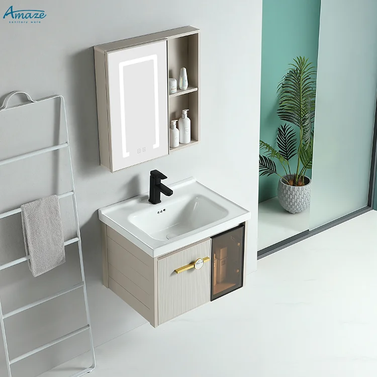 New design wholesale vanity basin bathroom furniture sink wall mounted bathroom mirror cabinet details