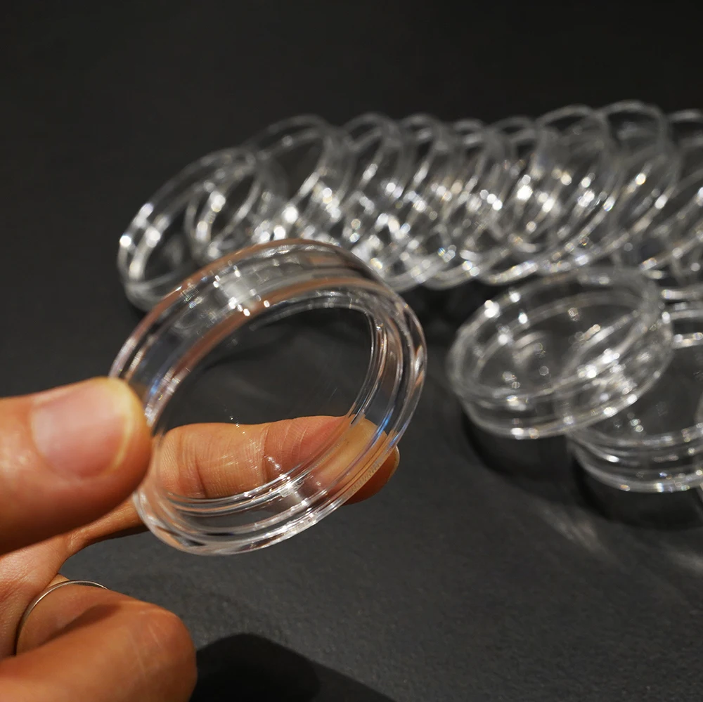 Пользовательские 27 мм 32 39 пластиковый корпус маркер акриловые монеты капсулы