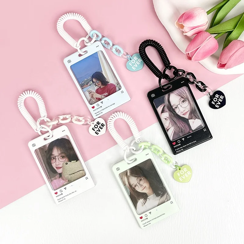 チョンヘイン写真集未開封　カード　ハンカチ　カードケースキーホルダー付き INS 1 Inch ID Photo Frame Acrylic Brick Small Keychain Decorative