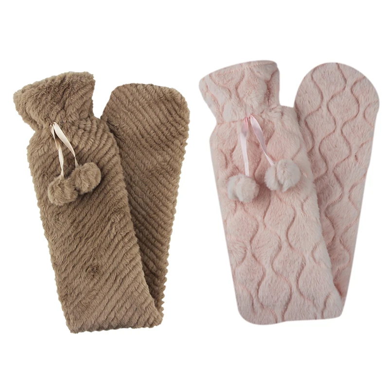 neck waist warmer reusable long hot water bag hand warm hot water bottle rubber with plush cover