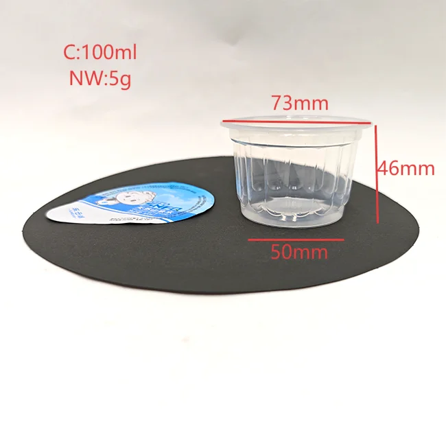 100ml Plastic Cup with Aluminum Foil Lid - Ideal for Orange Juice, Yogurt,  and Other Food Packaging