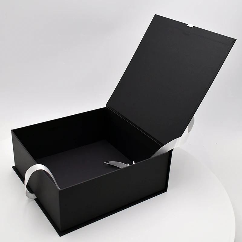 Wedding Paper Cardboard Box Packaging Custom Magnetic Gift Box with Ribbon