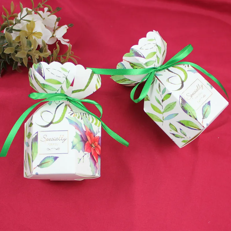 Customized Shape Candy Boxes with Ribbon for Party Greeting