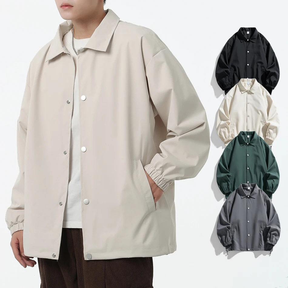 Custom Loose Design Spring Wearing Men's Windbreaker Homme College Jacket_voghion.com