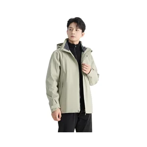 High Quality Lightweight Polyester Zipper Stand Collar Rain Suit Windproof Waterproof Jacket for Men Women Hiking Travel Adults
