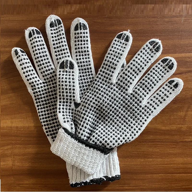 Double Side Black PVC Dotted Working Gloves With Rubber Dots - Gloves - View #10