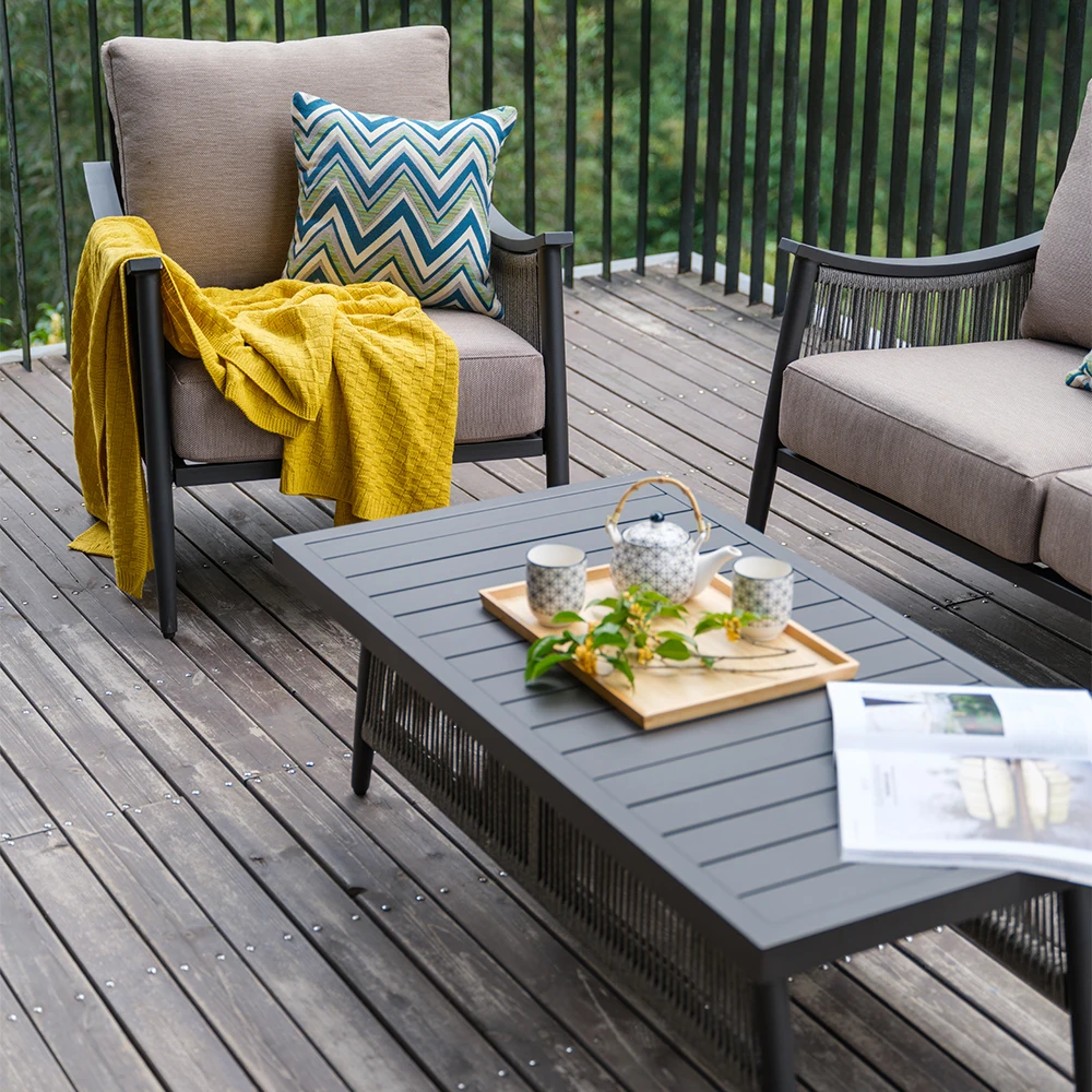 2025 New Product 4 Piece kd Sofa Furniture Luxury Garden Outdoor Woven Rope  Furniture Garden Rattan Set Sets