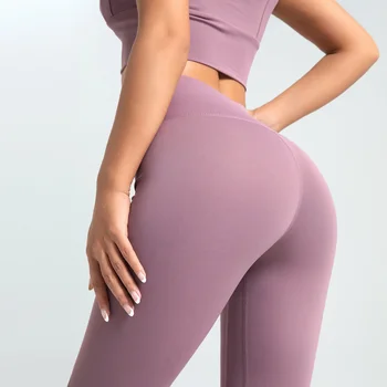 Custom Logo High Waist Stretchy Solid Sport Wear Workout GYM Yoga Pants Butt Lift  Fitness Yoga Leggings for Women