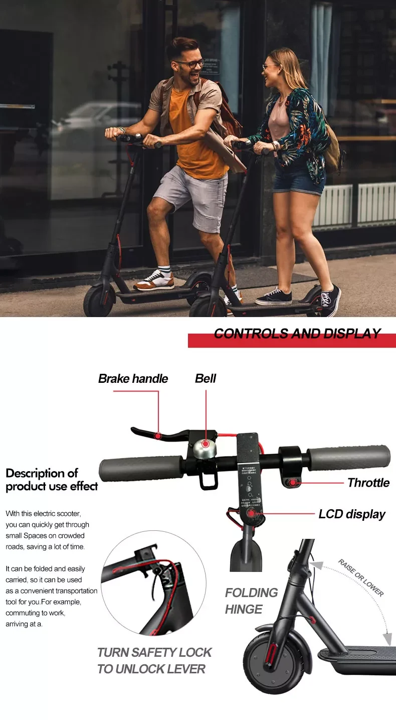 Molto Folding 2 Wheel Scooter Height With Two Positions Supports