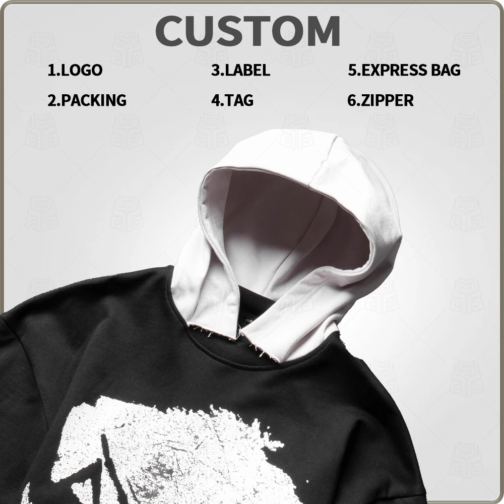 product mens hoodies cotton washed screen printing patchwork long sleeve hooded pullover oversize distressed designer hoodie for men-5
