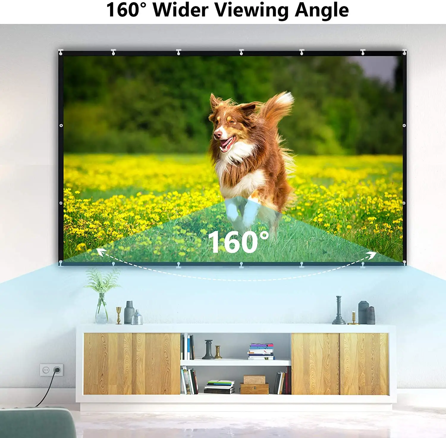 Foldable Polyester Cloth 100"(16:9) 221x125cm Portable Simple Projection Movies Projector Screens Cheapest Type