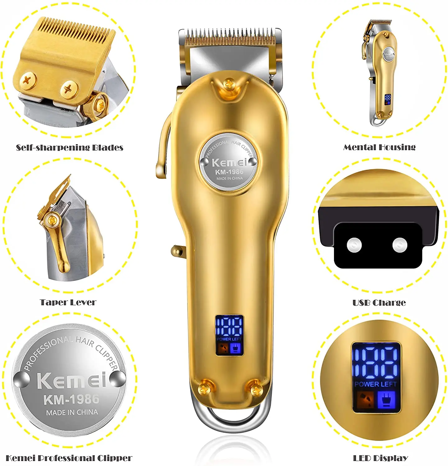 barbershop hair trimmer grooming kit LCD cordless beard professional hair cutting electric usb wahl machine for hair clipper