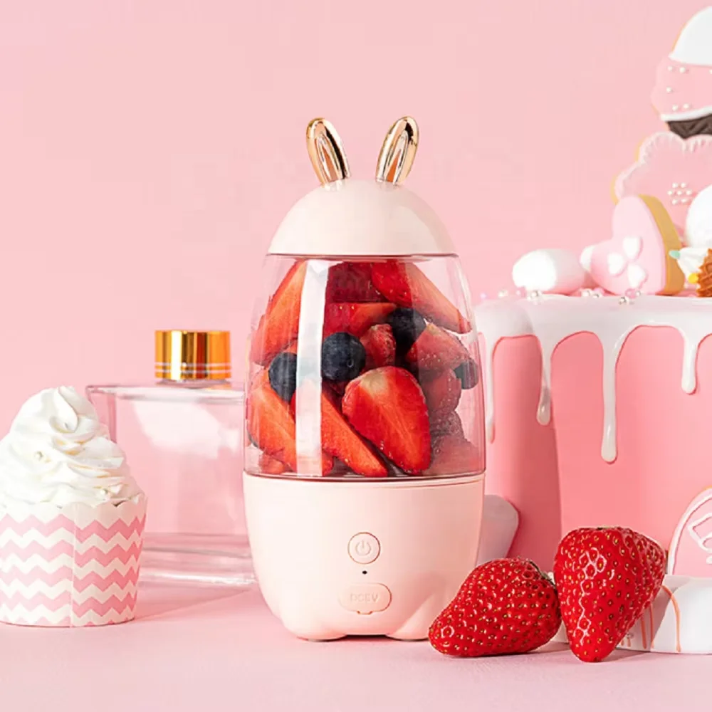 New Home Portable Juicer Rabbit Shape Juice Cup Student Portable Juicer with Safety Switch Mobile Blender 4