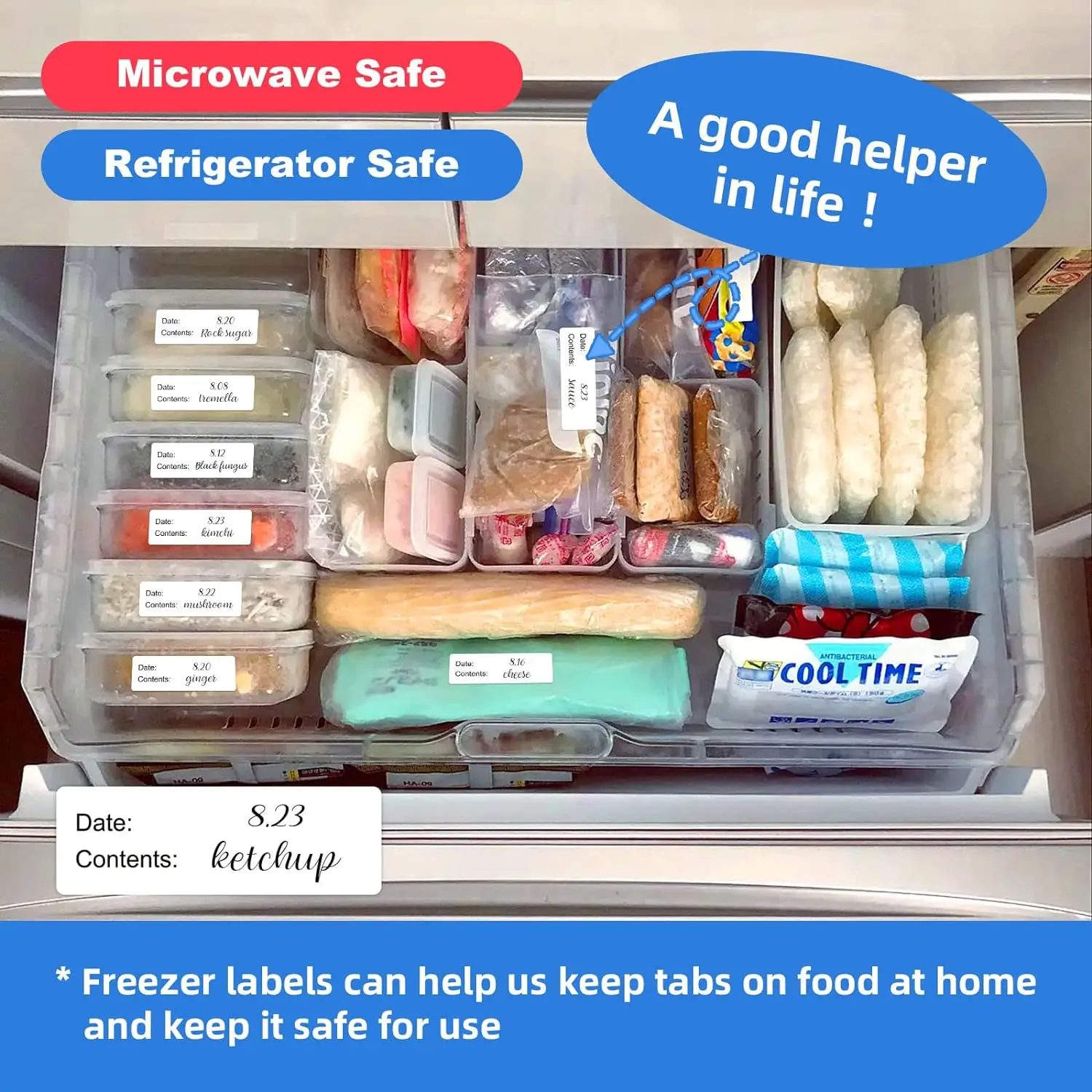 Dissolvable Food Labels For Food Containers Great For Food Prep Pantry
