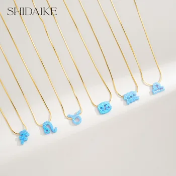 Elegant 18K Gold Plated Teardrop Horoscope Pendant Necklace Trendy White Opal for Girls' Weddings Anniversaries Includes