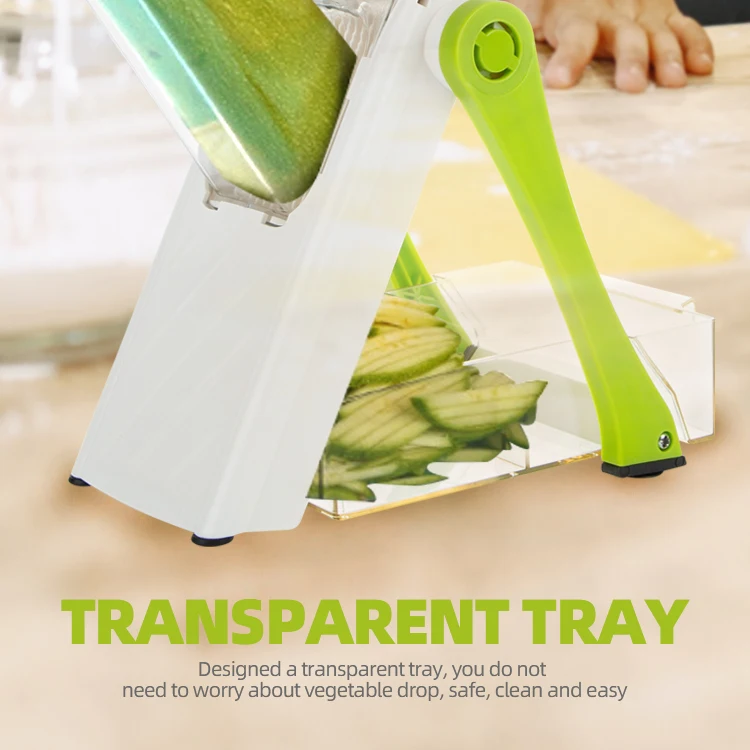 Gloway Multi-Purpose Adjustable Safe Food Cutter Chopper Foldable Handheld Food Prep Mandoline Vegetable Slicer Tool With Handle