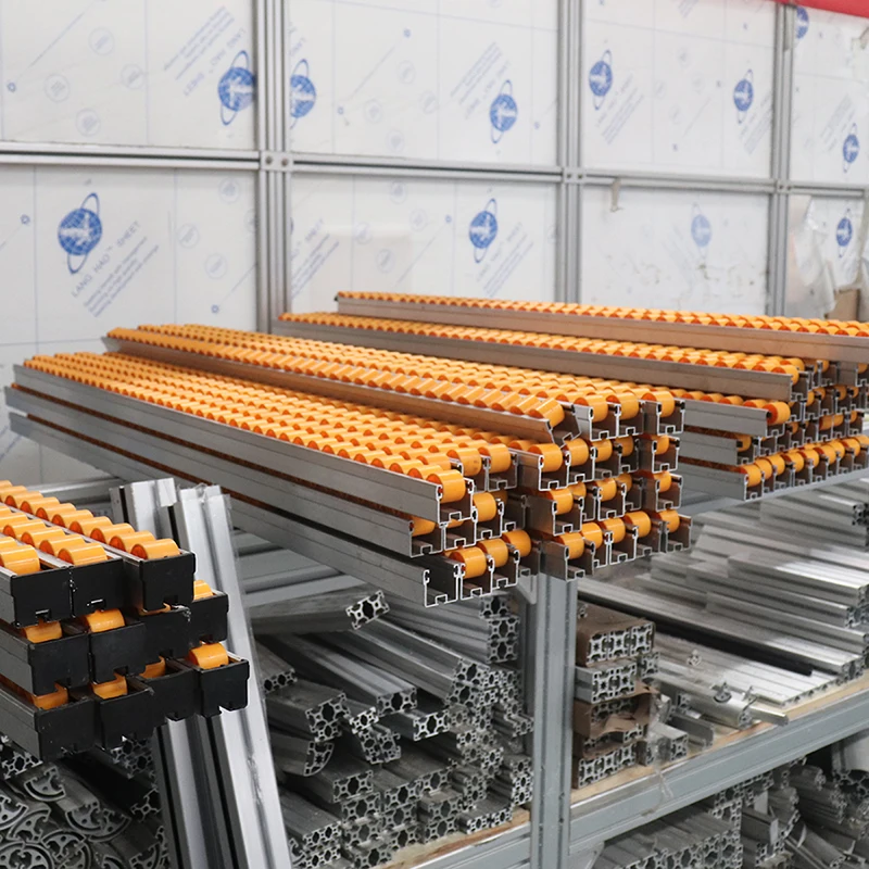 LANGLE Hight Quality Placon Sliding Roller Track Flow Rail Industrial Steel Roller Placon 4000mm for Pipe Rack System
