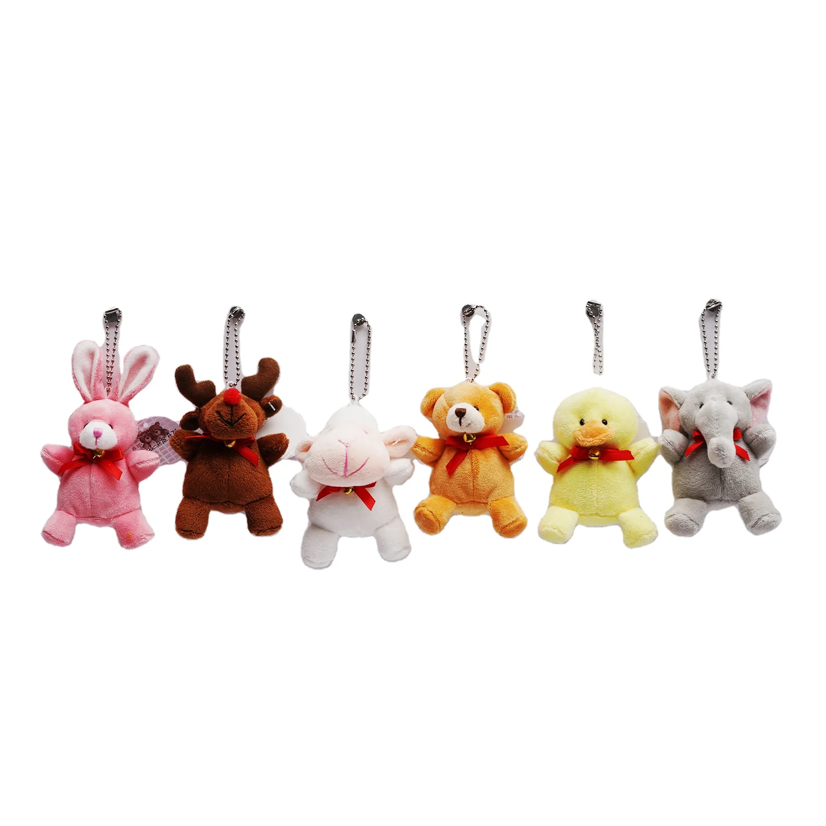 Mini set di peluche da 30 pezzi, simpatici piccoli animali, portachiavi in peluche, decorazione per l'asilo, XXL cm, peluche (bianco, taglia unica