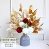 Brown, red and white hydrangea plastic vase