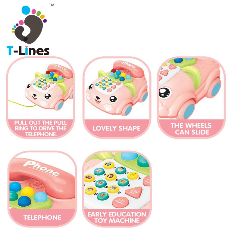 
Образовательные мобильные игрушки 6 в 1 с множеством функций, Детские умные музыкальные телефоны, Электрический игровой дом для детей 