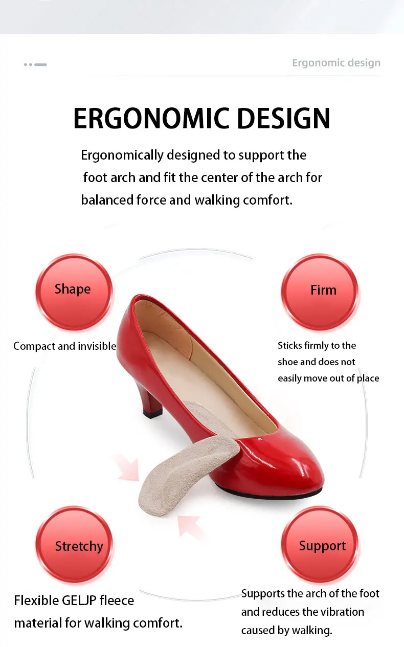 Flat Foot Arch Support Insoles Orthotic Half Pads