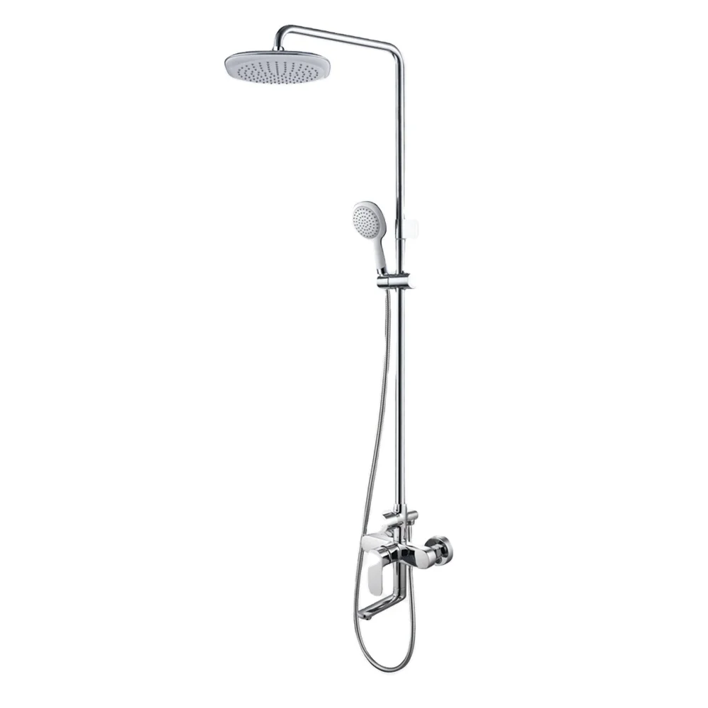 Wall Mount Waterfall Shower Mixers Sets Chrome Brass Bathroom Waterfall Rainfall Shower Faucet Bathroom Shower Mixer Set