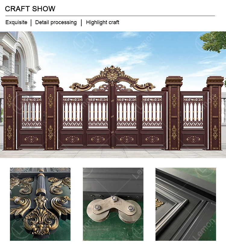 Modern Aluminum Sliding Gate Design For Home Fencing Cast Aluminum Gate