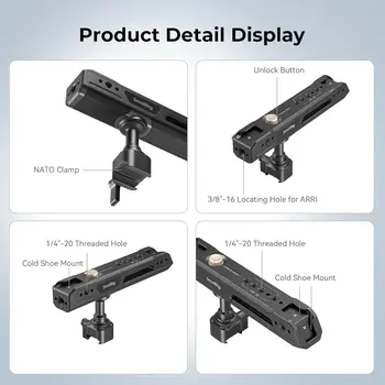 For Aluminum Alloy Rotating Top Handle with NATO Clamp Lightweight Universal Compatibility Camera Cage Accessory detail image