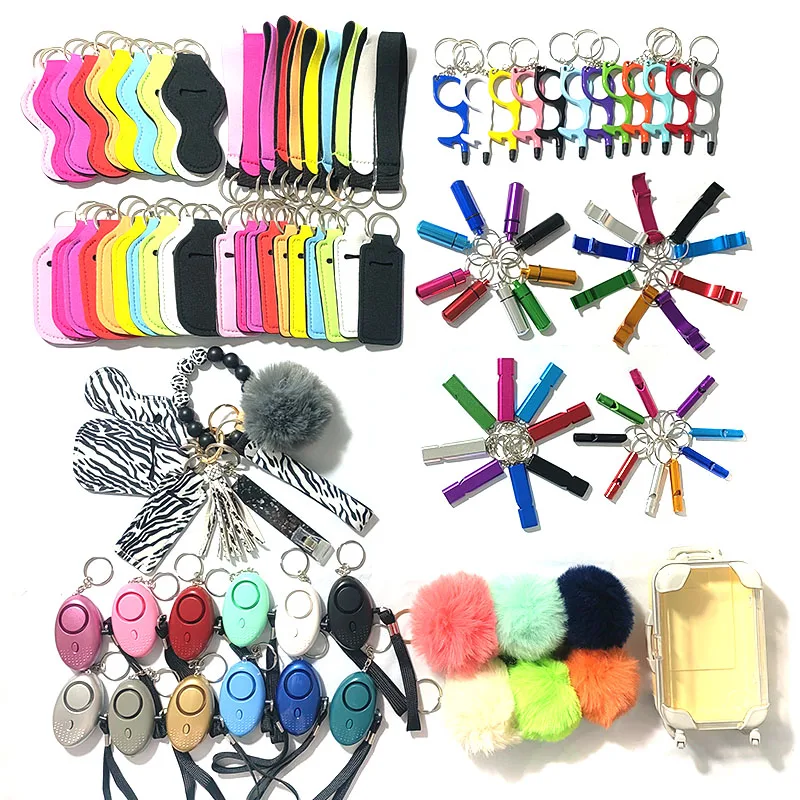 Custom Spray Shell Women Self Defense Key Chain With Diamond Metal