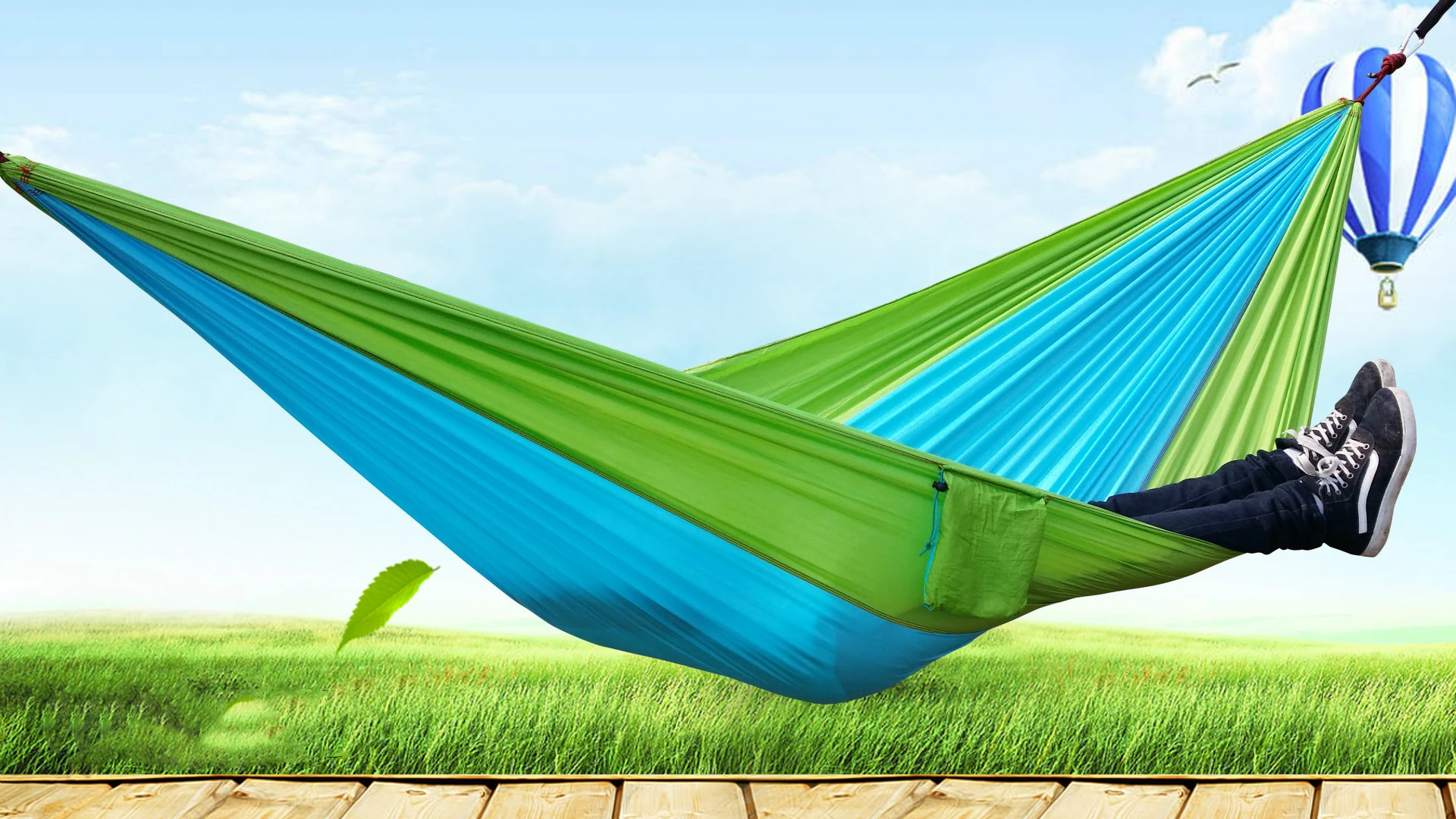 Camping Hammock Double & Single Portable Hammocks With 2 Hanging Ropes