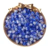 Two-tone crackle glass beads - deep blue and white