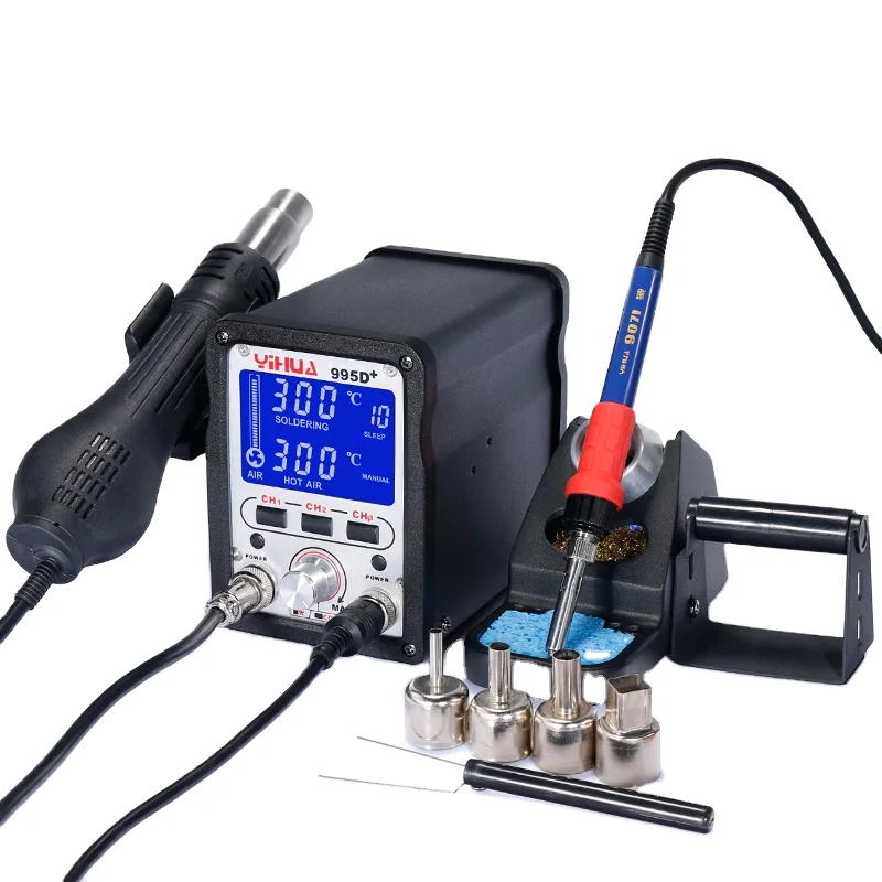 CH1/CH2/CH3 Three Storage YIHUA 995D+ Desoldering Hot air Rework Soldering Station